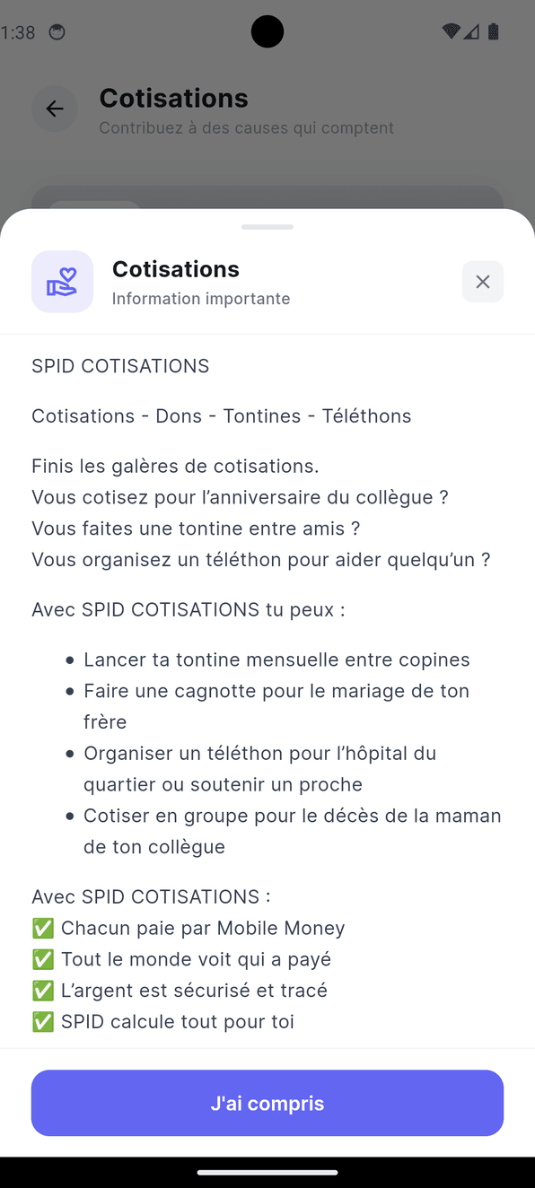 Écran 9 de l'application SPID